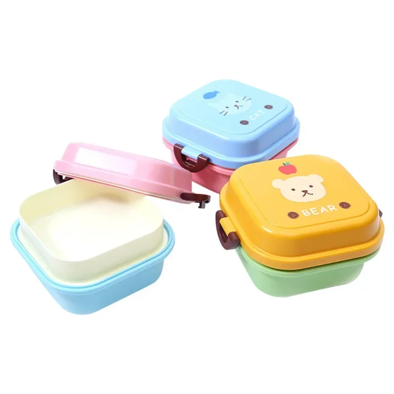 1pc Cartoon Healthy Plastic Lunch Box Microwave Oven Lunch Bento Boxes Food Container Dinnerware Kid Childen 540ml Lunchbox