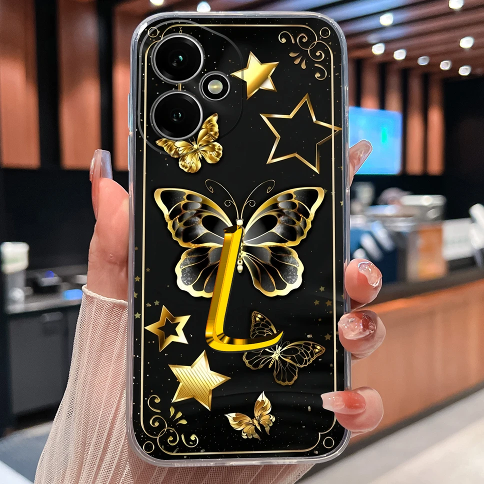 Luxury Letters Pattern Soft TPU Clear Silicone Anti-Drop Phone Case