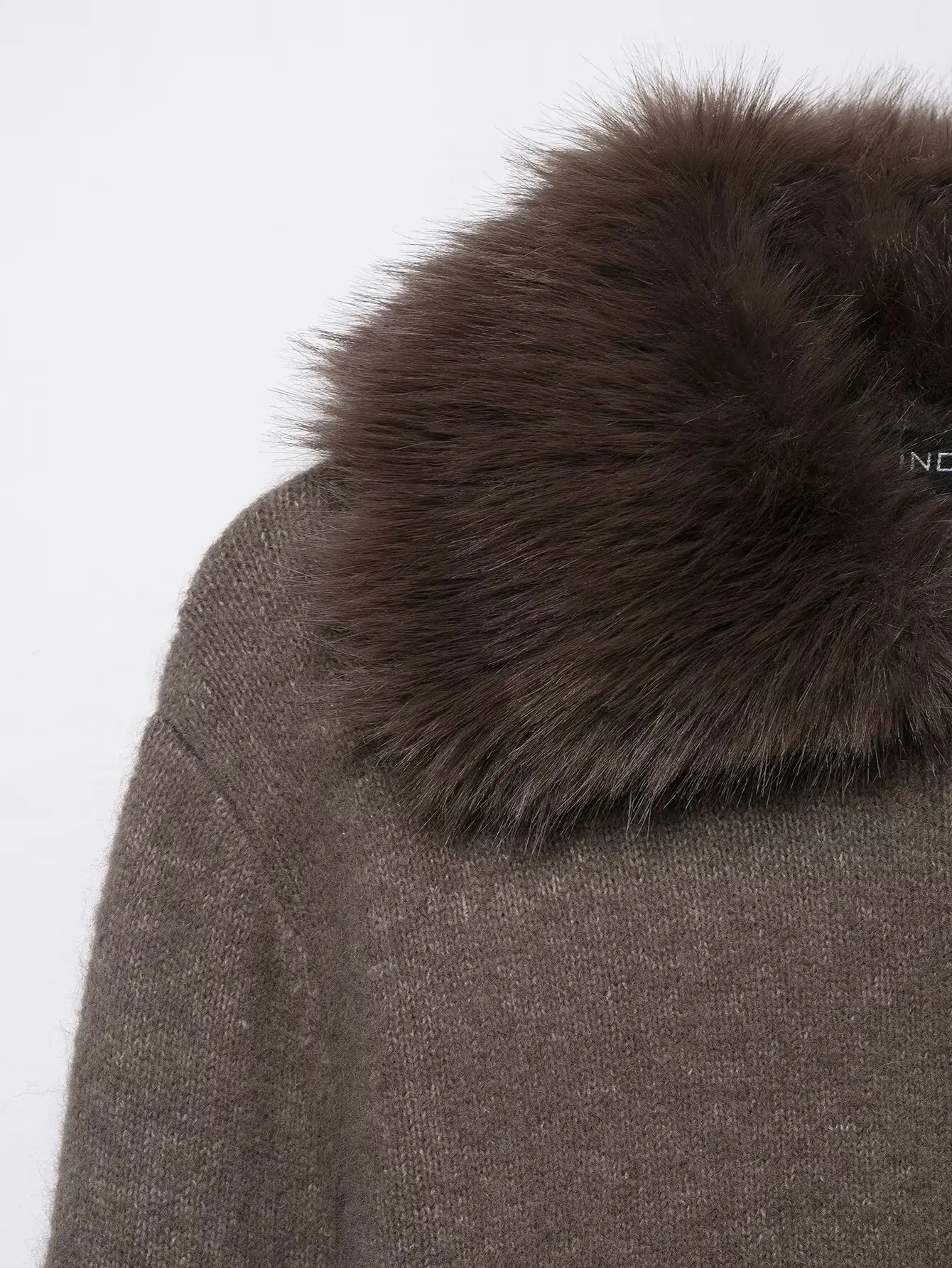 Women's Spring New With Fur Collar Knitted Cardigan Female Coffee Single Breasted Long Sleeved Jacket Casual Knitted Outerwear