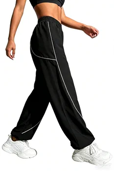 Sport Trousers Women Loose pants Casual Wide leg Sport Pants with Pockets Stretch Waist Fitness Running Pants Gym Sweatpants 2