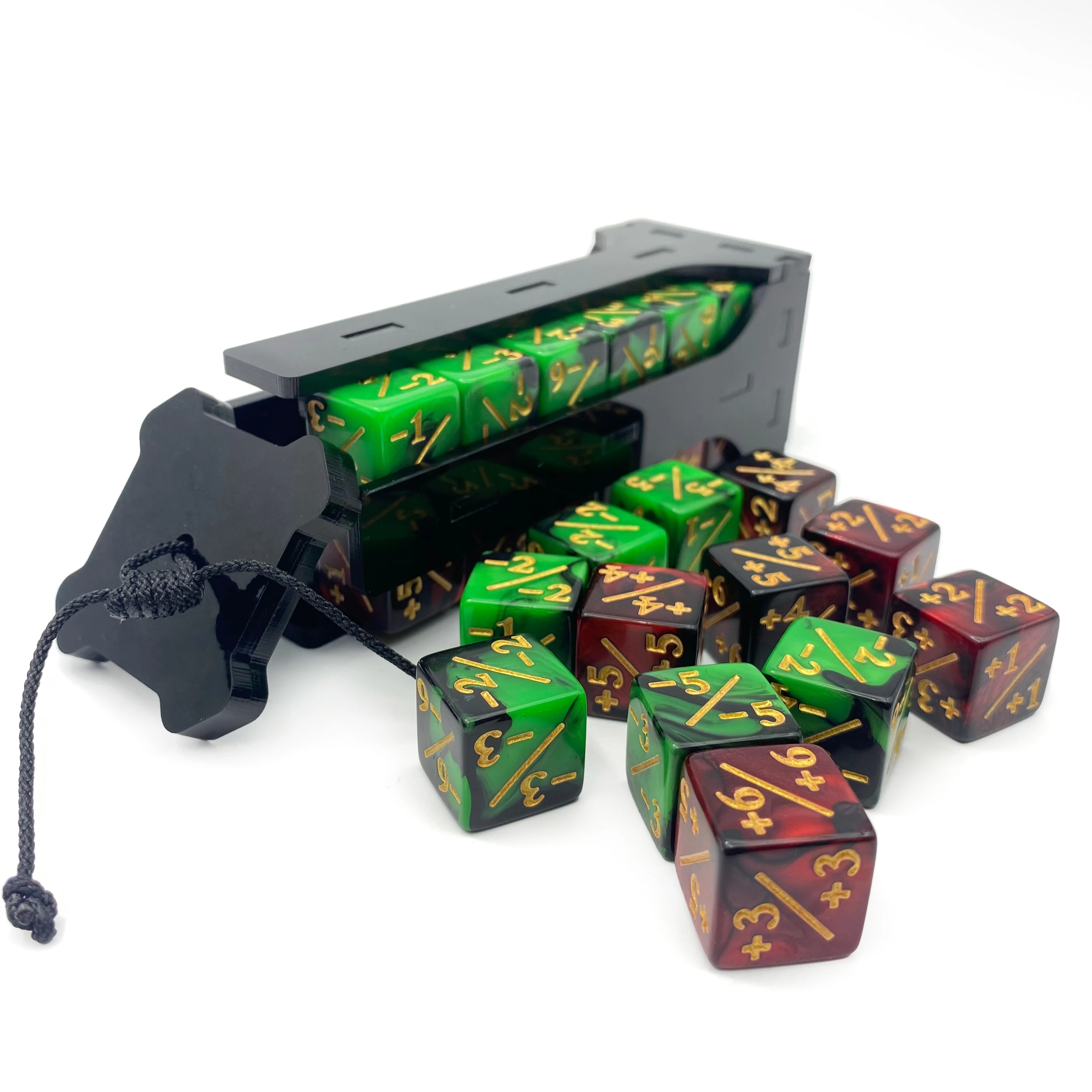 24 PCS MTG Dice WIth Black Box Counter Magic The Gathering Counters Life Tokens Negative Plus, TCG, Card Game Accessories