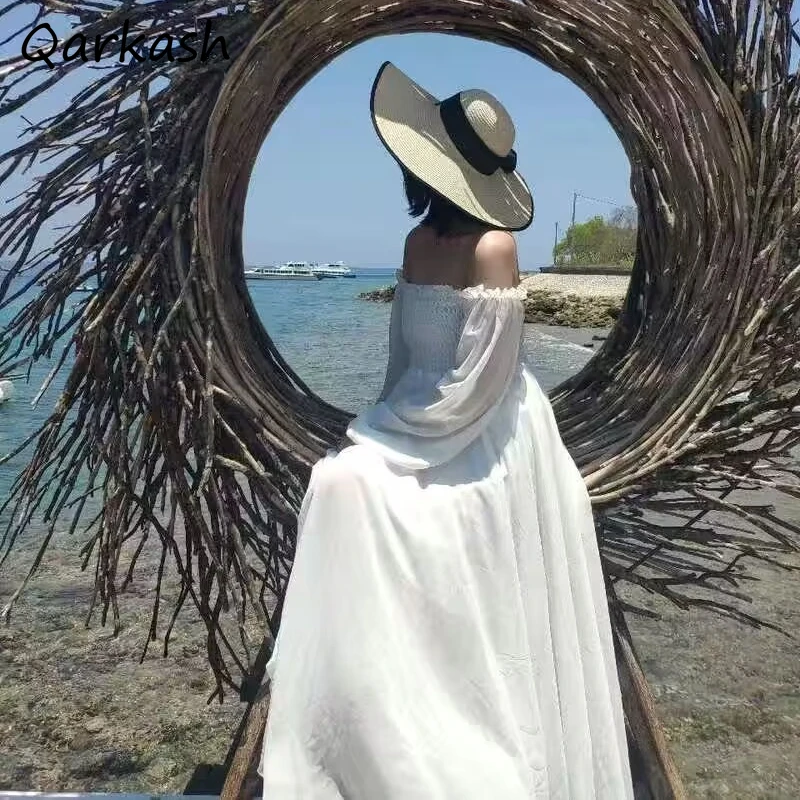 

Dresses Women Aesthetic Long Gown Spring Vacation Tender French Style Mori Girls Elegant Casual Slouchy Fashion Classical Chic