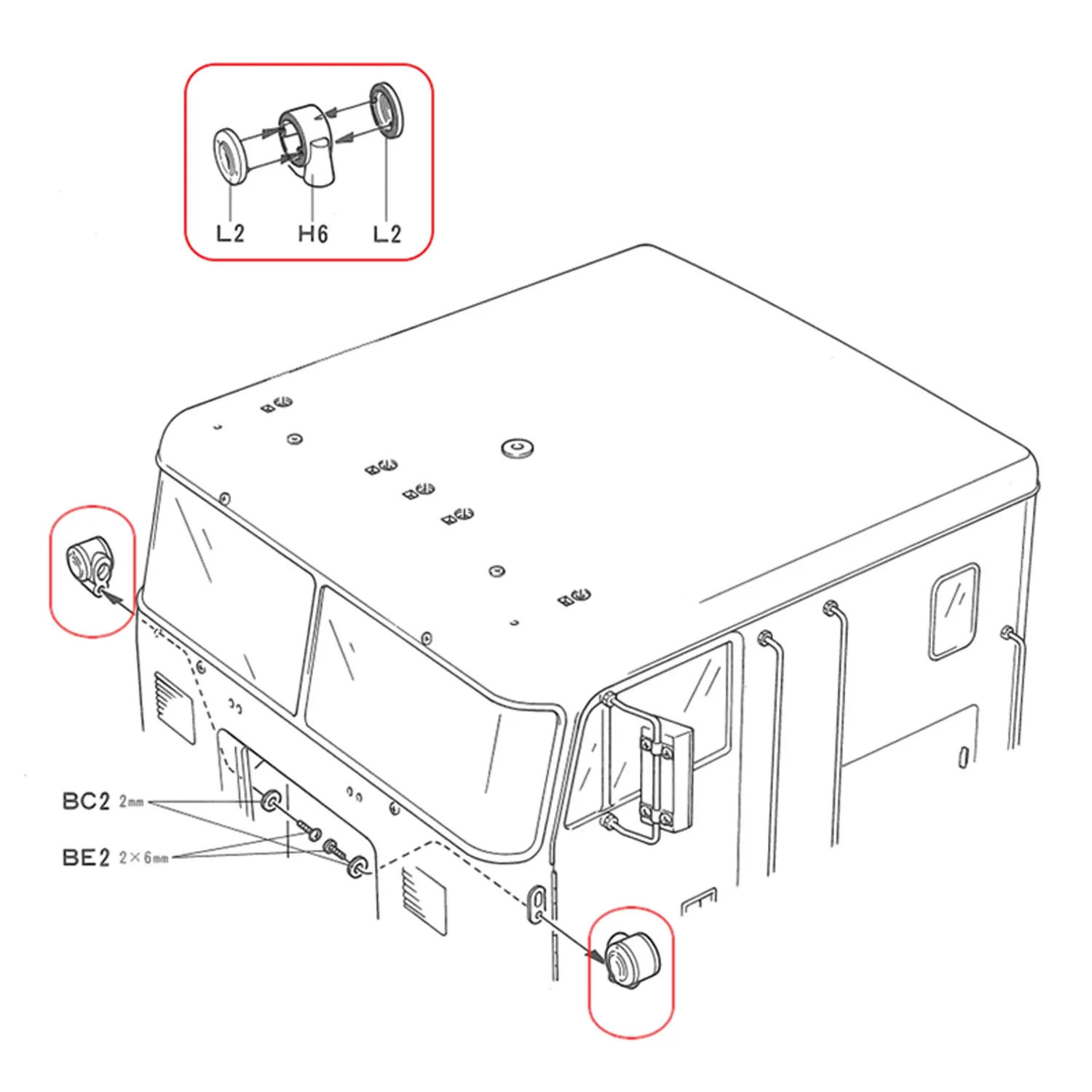 Ersatzteil LED 2,2–3 V Markierungslampe Kunststoff-Scheinwerfer 1 Paar für DIY TAMIYAYA 1:14 RC Traktor LKW Modell Kipper Autozubehör – Detail 8