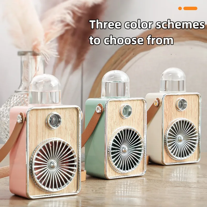 Rechargeable Portable Fan Retro Spray Fan Electric USB Wireless Cooler Mini Camping Charging Air Humidifier Hand Circulator 1pcs 2023 retro oil painting calendar acrylic light message board desktop usb charging yearly agenda night lamp note board gifts