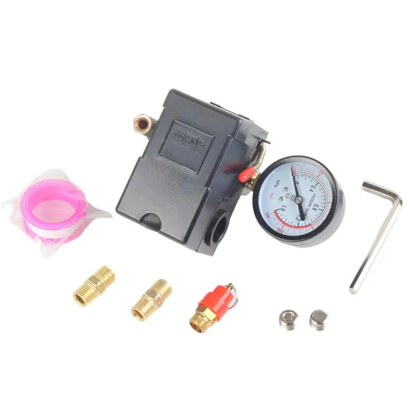 

Compressor Pressure Switch Pressure Switch Single Port Control Valve Pressure Control Switch Air Compressor Parts 90-120 PSI