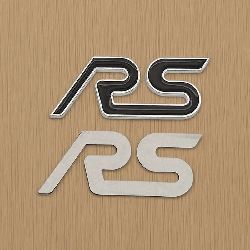 3D 메탈 레터 RS 로고 자동차 전면 그릴 배지 엠블럼 후면 트렁크 스티커 RS 몬데오 쿠가 레인저 머스탱 액세서리