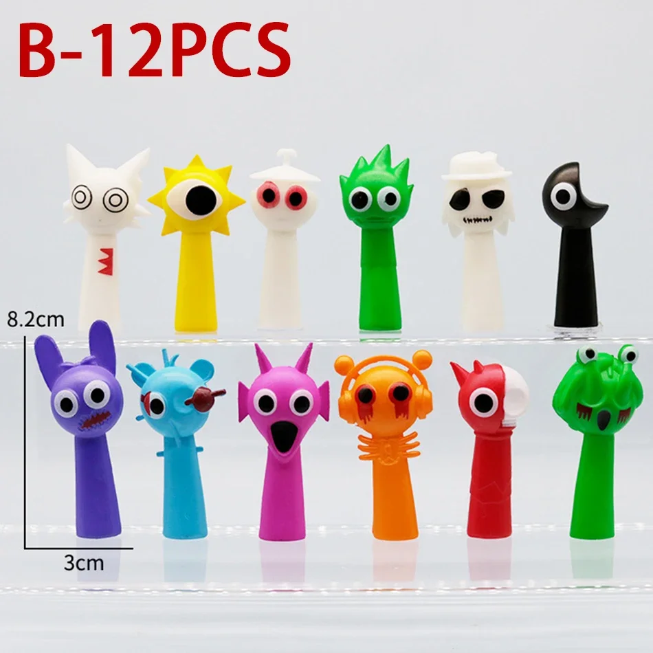 12Pcs/Set Funny Sprunki Figuras Model 6-8cm PVC Sprunki Game Anime Action Figure Toys Cartoon Children Birthday Gifts - Bilde 3