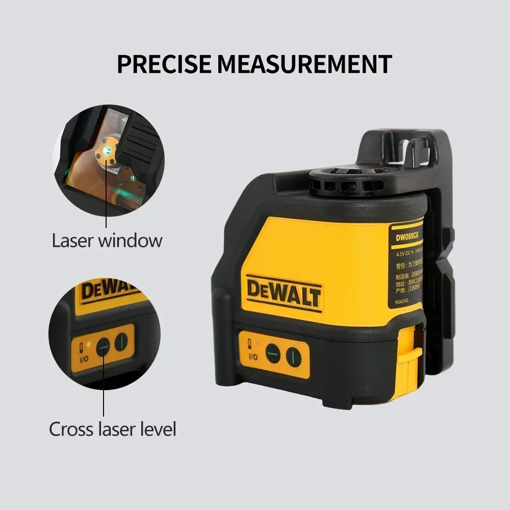 DEWALT DW088CG Laser Level With Case30m Self-Leveling Cross Line Green Cross Line Lase Horizontal Vertical Laser Level  2-Line 4