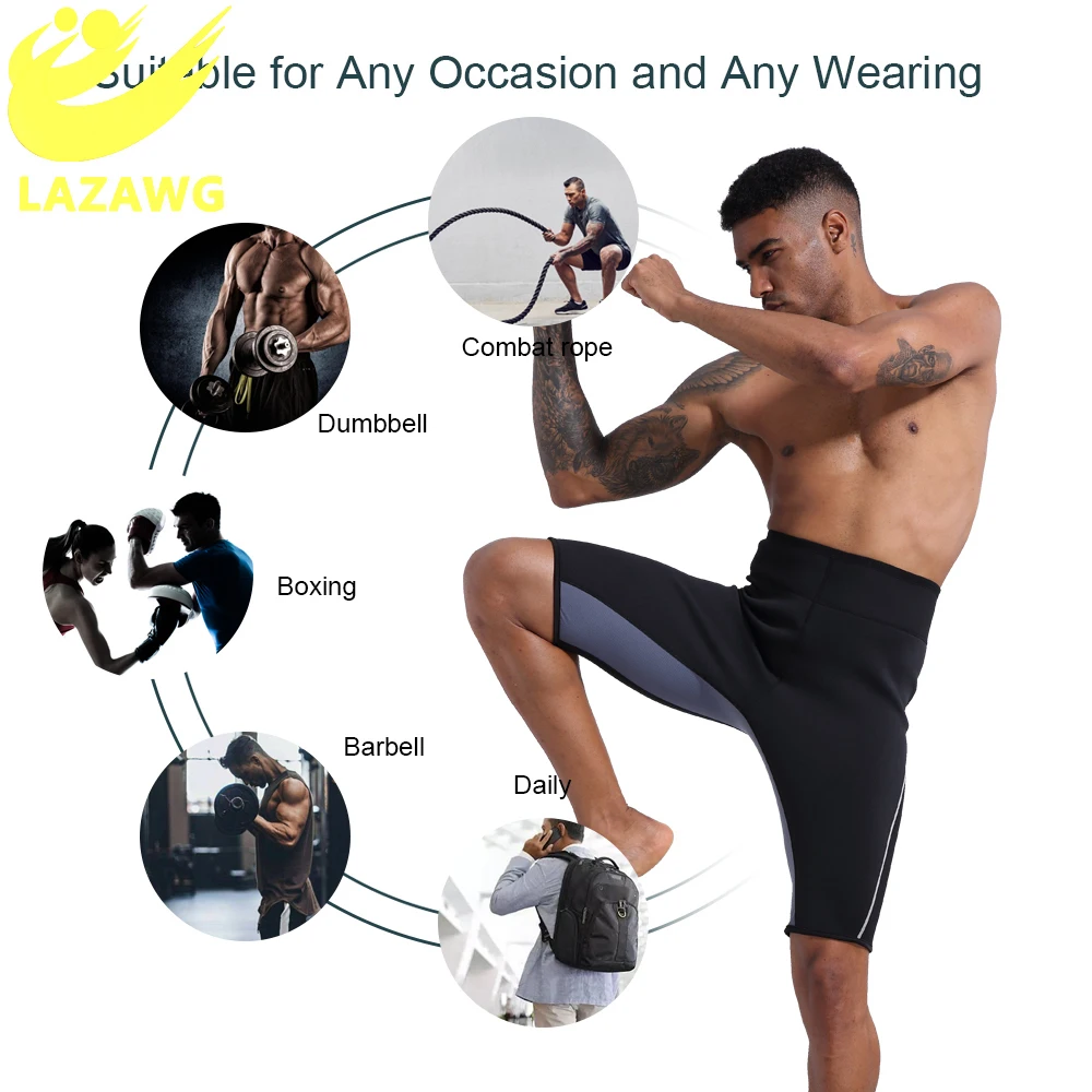 LAZAWG Sport Shirt + Pant Body Shaper Slimming Waist Trainer Men Tank Top Neoprene Sweat Sauna Vest Shapewear Fat Burn Corset