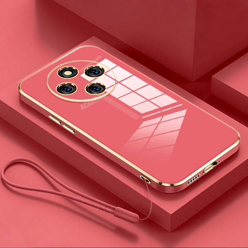 Luxury Plating Silicone Case with Lanyard Cover