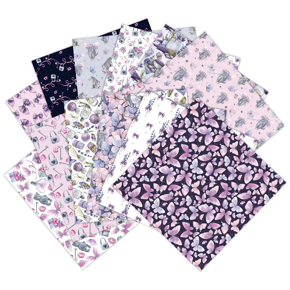Retro Flower Jellyfish Scrapbooking Material, Hand Account Background Paper, DIY Album Scrapbook Papers, 6 Inches, 12 Sheets