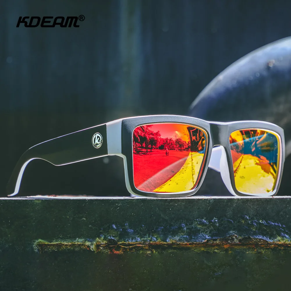 KDEAM Ganz schwarze polarisierte Sonnenbrille, Unisex, quadratisch geformte polarisierende Linse, breite Bein-Sonnenbrille, Angeln, Fahren, Herren-Sonnenbrille - AliExpress 200000297