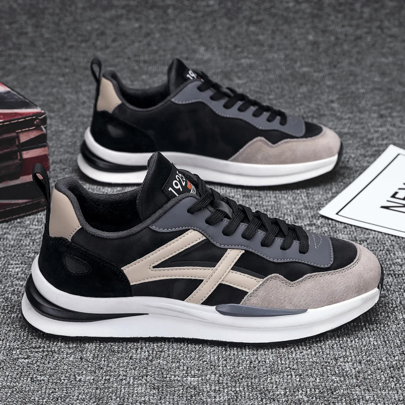

2023 New Arrivals Men Outdoor Casual Shoes Comfortable Leather Male Casual Sports Shoes Breathable Platform Male Jogging Shoes