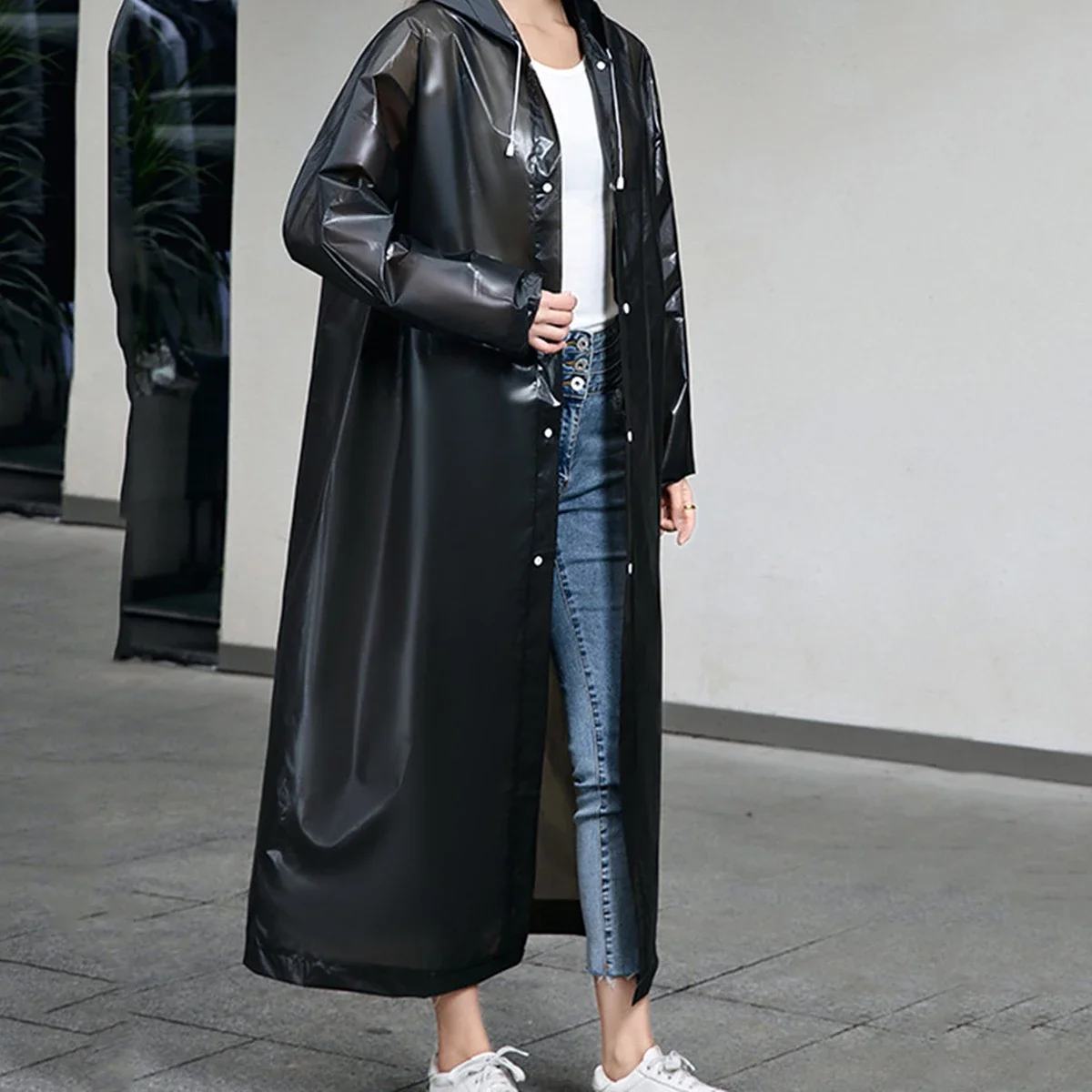 1pc - Outdoor lightweight one-piece long raincoat with thickened multi-functional windbreaker raincoat