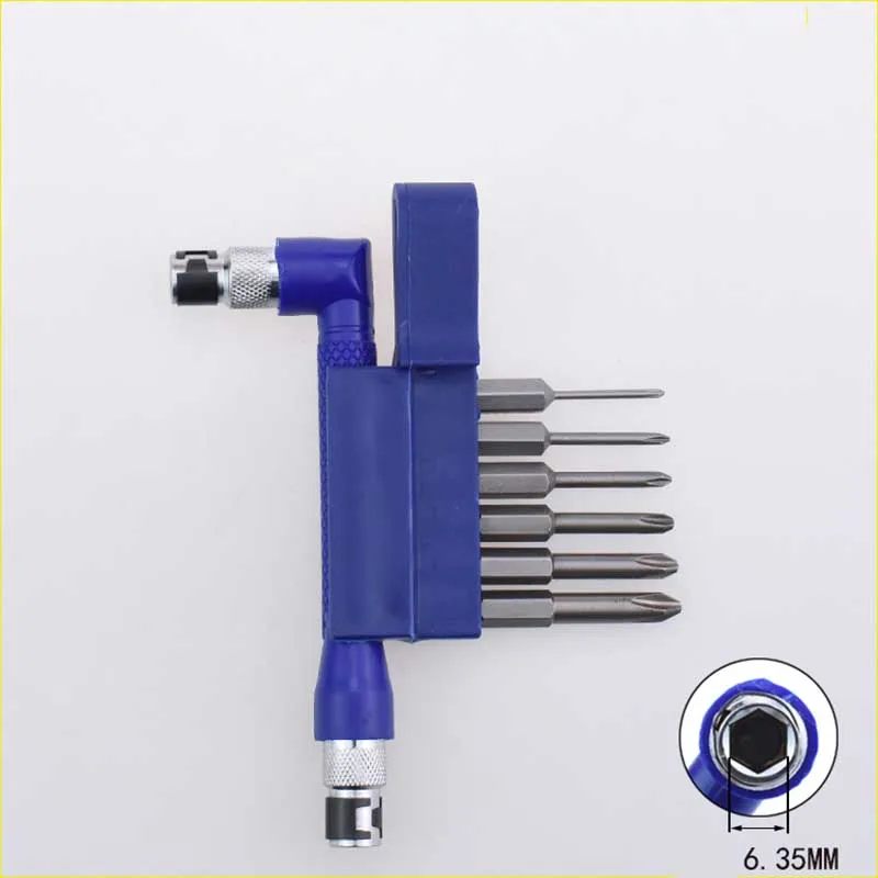 

L-type 1/4' 6.35mm Mini Double Head Socket Wrench adapt handle Rotating tool phillips screwdriver bits with holder