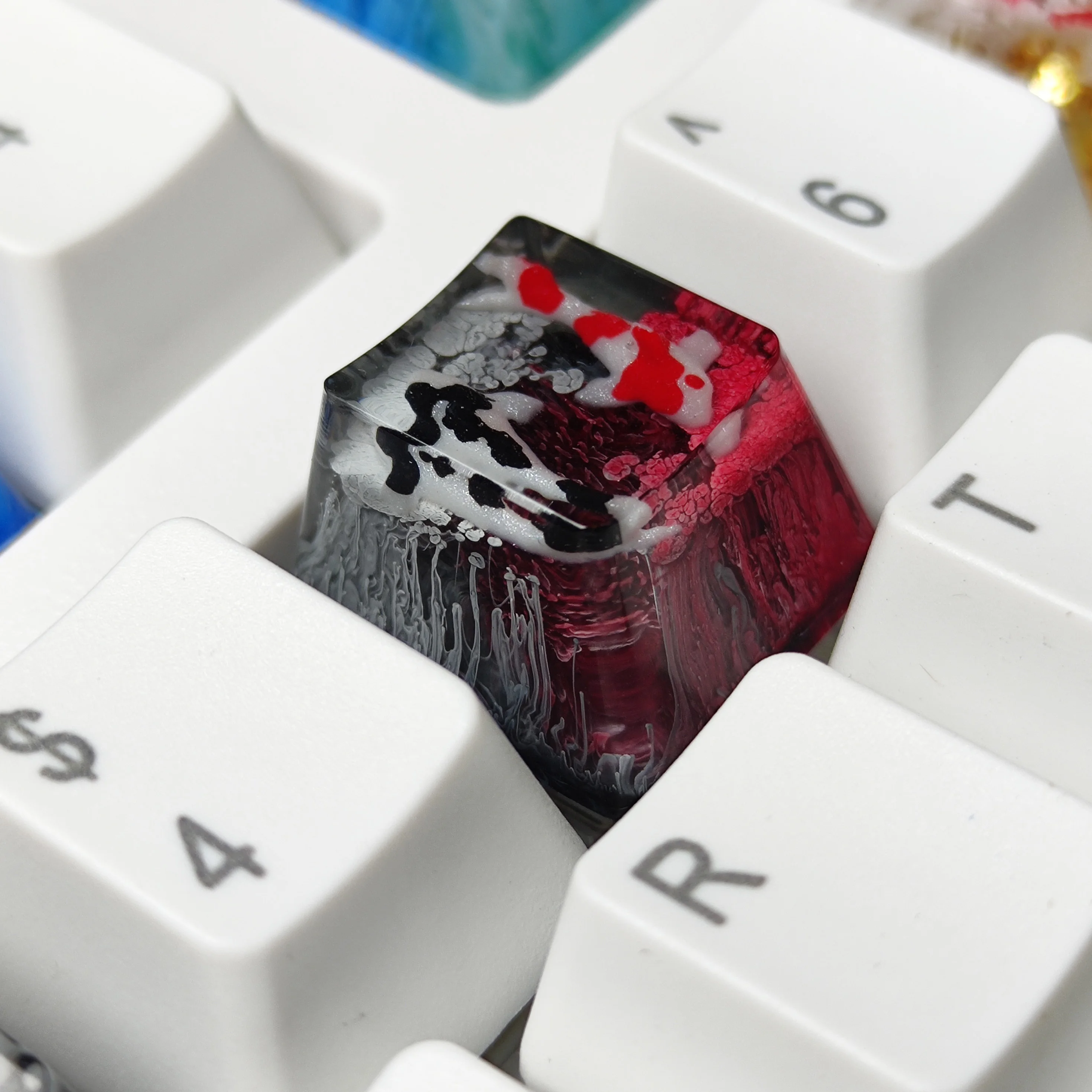 Handmade Keycaps para Cherry mx Switch Gamer Cenário Personalizado Koi Resina Keycaps 1u Teclado Retroiluminado Mecânica Rgb Substituir - Imagem 6