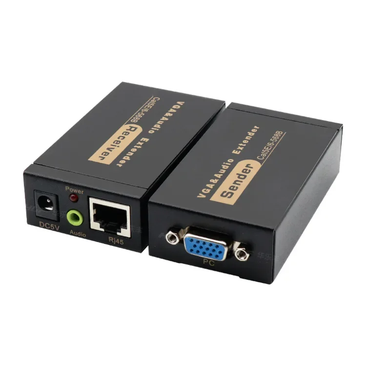 VGA Extender with Audio over Cat5/6 Cable to RJ45 Ethernet for PC Laptop Projector, vga extender splitter
