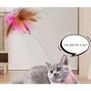 Cat Collar Interactive Toy Feather Teasing Cat Stick with Bell Cats Collar Toys Kitten Training Playing Teaser Wand Pet Supplies 3