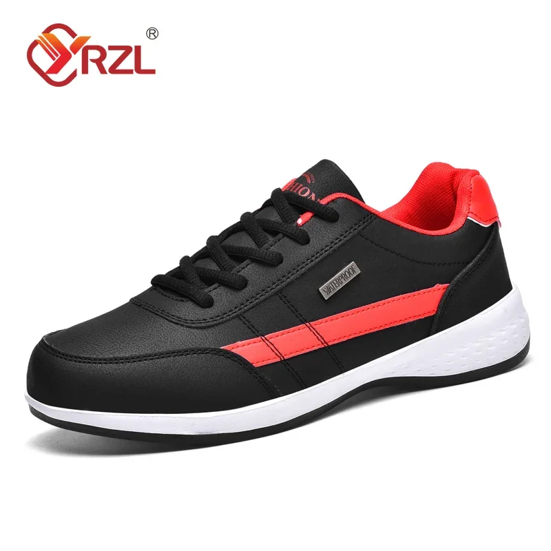 YRZL Men Shoes Spring Autumn Waterproof Walking Sneakers Leisure Male Leather Sports Shoes Non-Slip Footwear Tennis for Men 7
