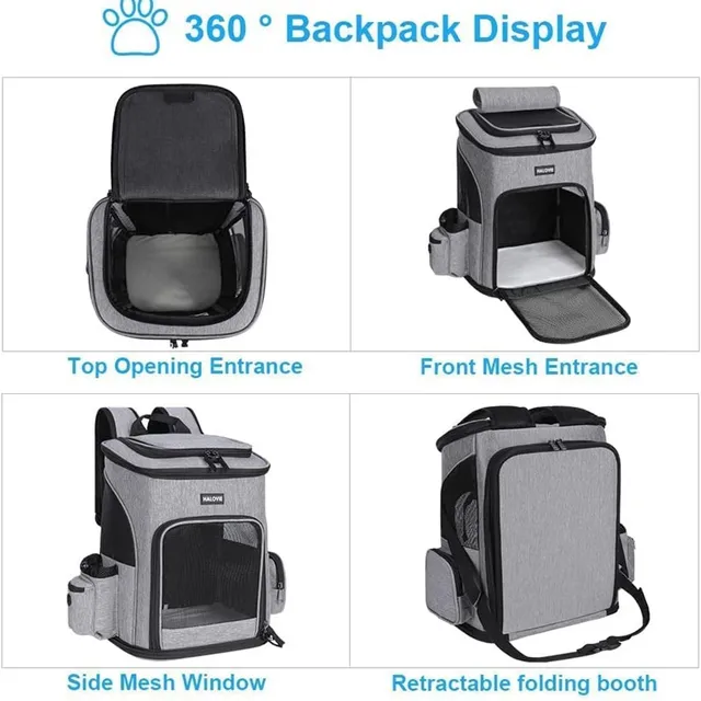 Pet supplies Scalable household outing, large capacity breathable dog bag, portable and foldable cat backpack 6