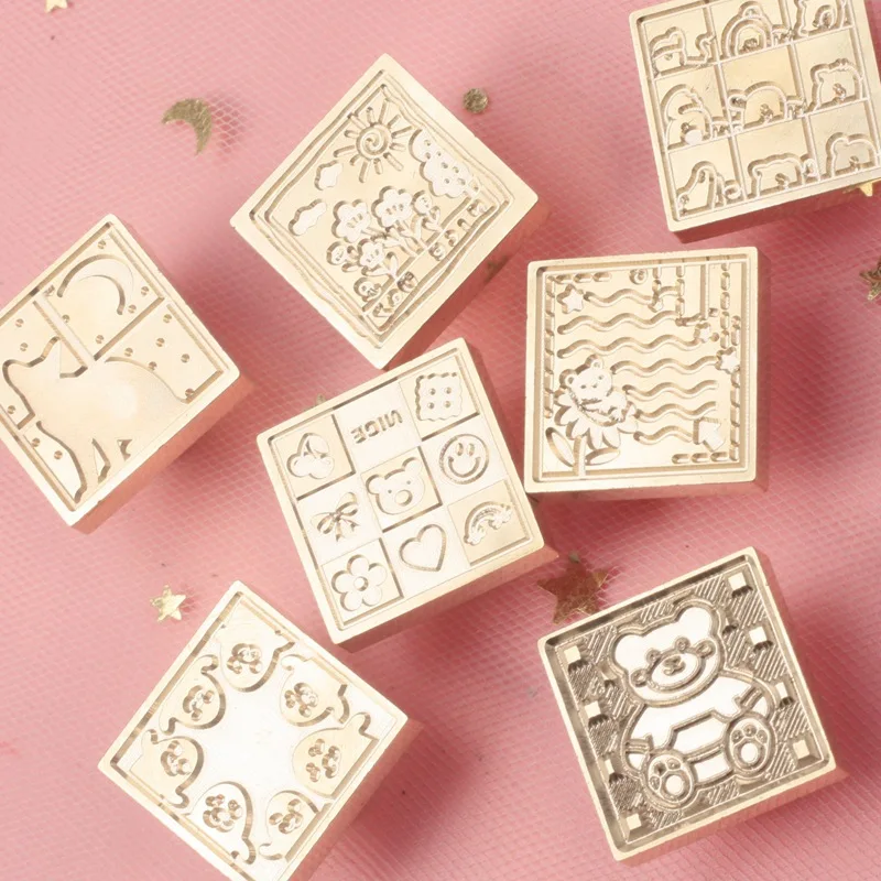 

Cartoon Series Seal Head Star Late Sleeper Wax Stamp Envelope Seal Fire Seal Head Square Carved Copper Head