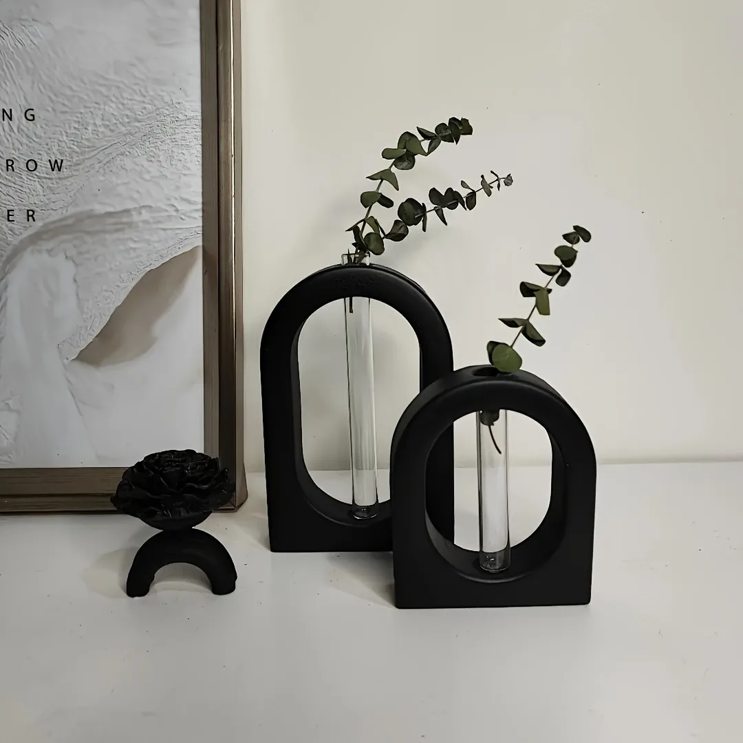Silicone Mold DIY Hydroponic Vase Circular Arch Test Tube Water Culture Gypsum Cement Resin Dripping Home Decor