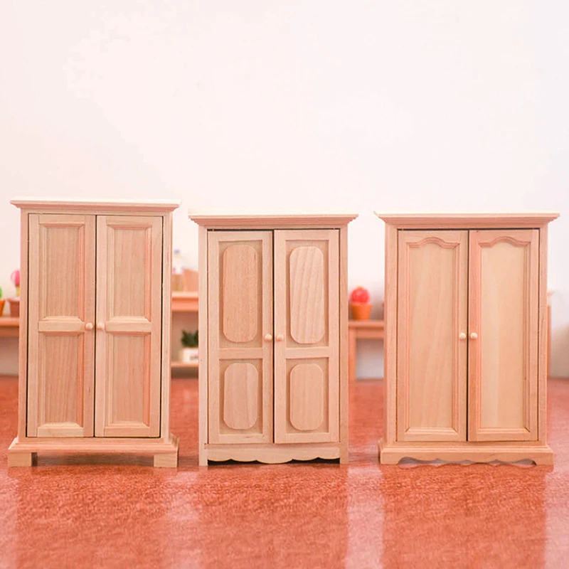 Antike Puppenhaus Miniatur Kleider schrank Schließ fächer vertikale Schrank Lagers chrank Schlafzimmer möbel Modell Dekor Spielzeug Kinderspiel zeug Geschenk – Detail 2
