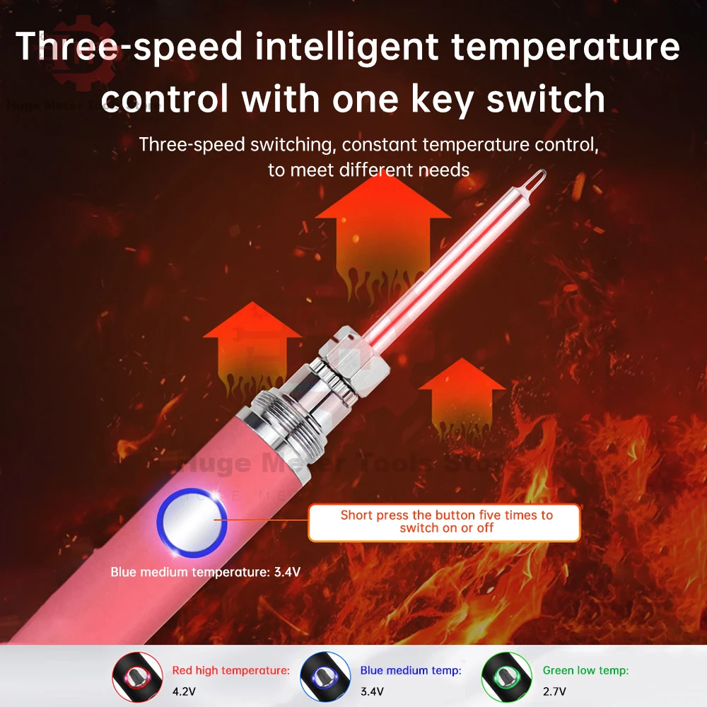 510 Thread Portable Electric Soldering Iron Pen 1100mAh Battery Soldering Iron Kit Wireless Electronic Welding Repair Tools