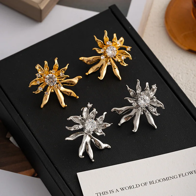 

Light luxury fashion vintage flower earrings for women