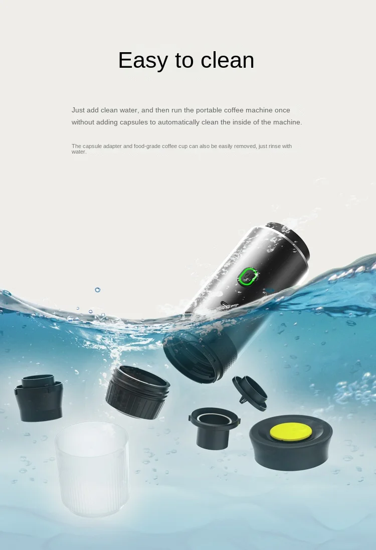 Description Picture 6 of itemPortable Wireless Electric Espresso Coffee Machine For Travel &Car &Home Camping Coffee Maker 3-in-1 Capsule Powder Coffee Maker