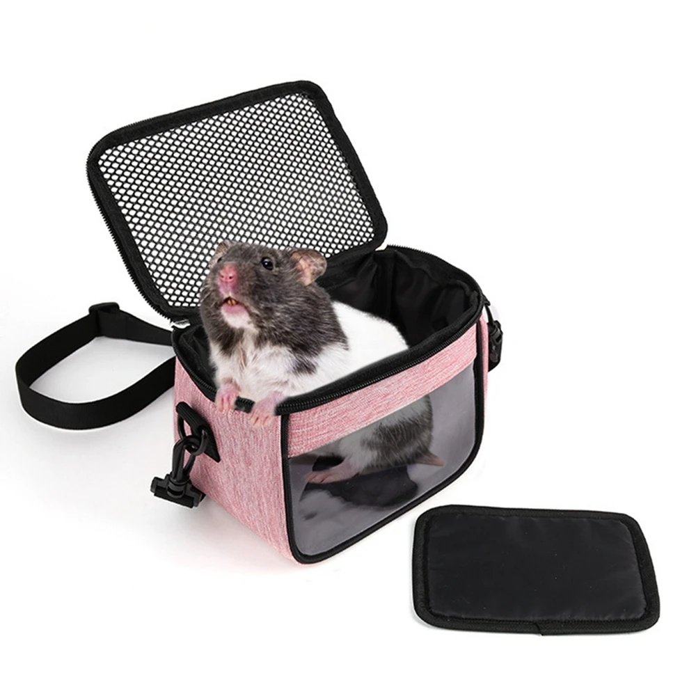

Small Pet Carrier Rabbit Hamster Chinchilla Cage Travel Warm Messenger Bags Cages Guinea Pig Carry Pouch Zipper Bag Breathable