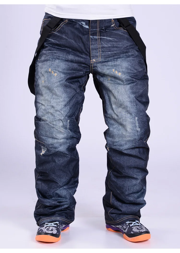 Pantaloni Da Sci Denim Con Bretelle - Impermeabili, Traspiranti, Unisex - Foto 5