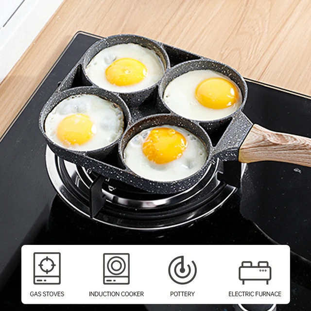 2/4-hole Egg Pan Portable Non-stick Pan Household Kitchen Frying Pan  Durable Non-stick Pans Egg Burger Breakfast Frying Pan - AliExpress