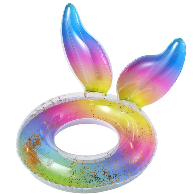 Thickened Adult Mermaid Tail Swim Ring Underarm Float Inflatable Large Beach Swimming Pool Party Fashionable Inflatable Float 5