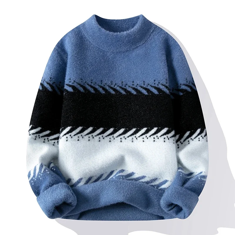 

2023 New Winter Thick Warm Sweater Men's Fashion Comfortable Fit Pullover Round Neck Men wool sweaters Size M-XXXXL