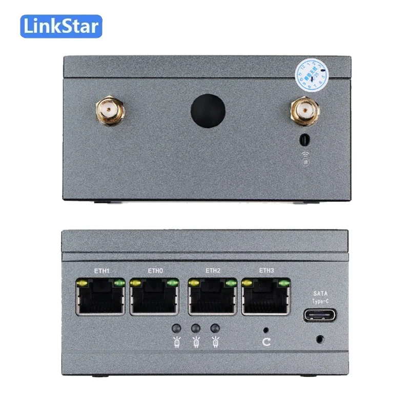 LinkStar H68K-1432 V2 4G RAM 32GB eMMC Wi-Fi6 Cortex-A55, RK3568 Dual-2.5G 및 dual-1G 이더넷, 4K 출력, 안드로이드 11 우분투 OpenWR