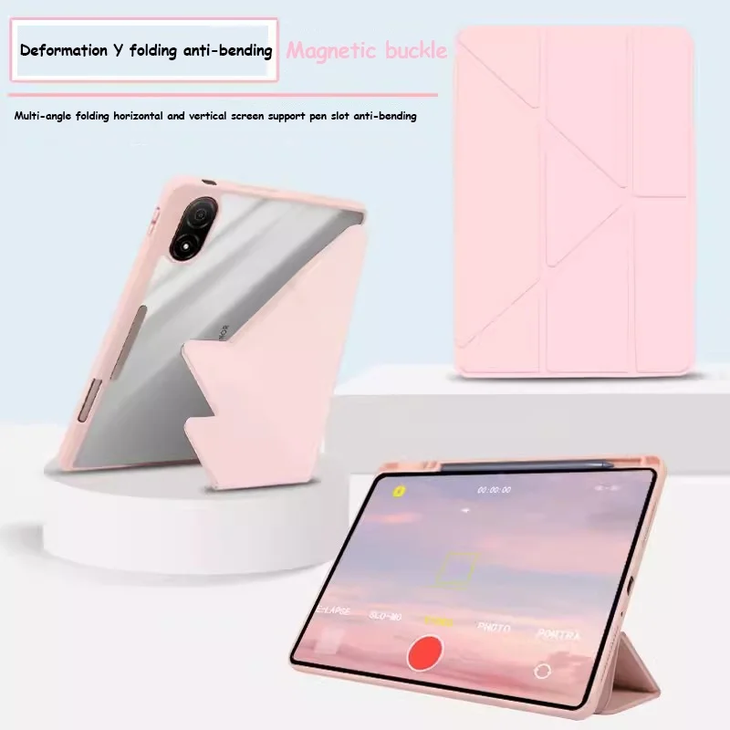 

For Huawei Matepad 11.5 Air 11.5 Smart Case with Pencil Slot Transparent Acrylic Cover for MatePad 11 Pro 11 10.8 SE 10.4 10.1