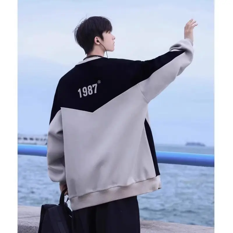 

Spring and Autumn Seasons Men and Women Fashion Personality Letter Printing Round Neck Sweater Couple Korean Version Casual Top