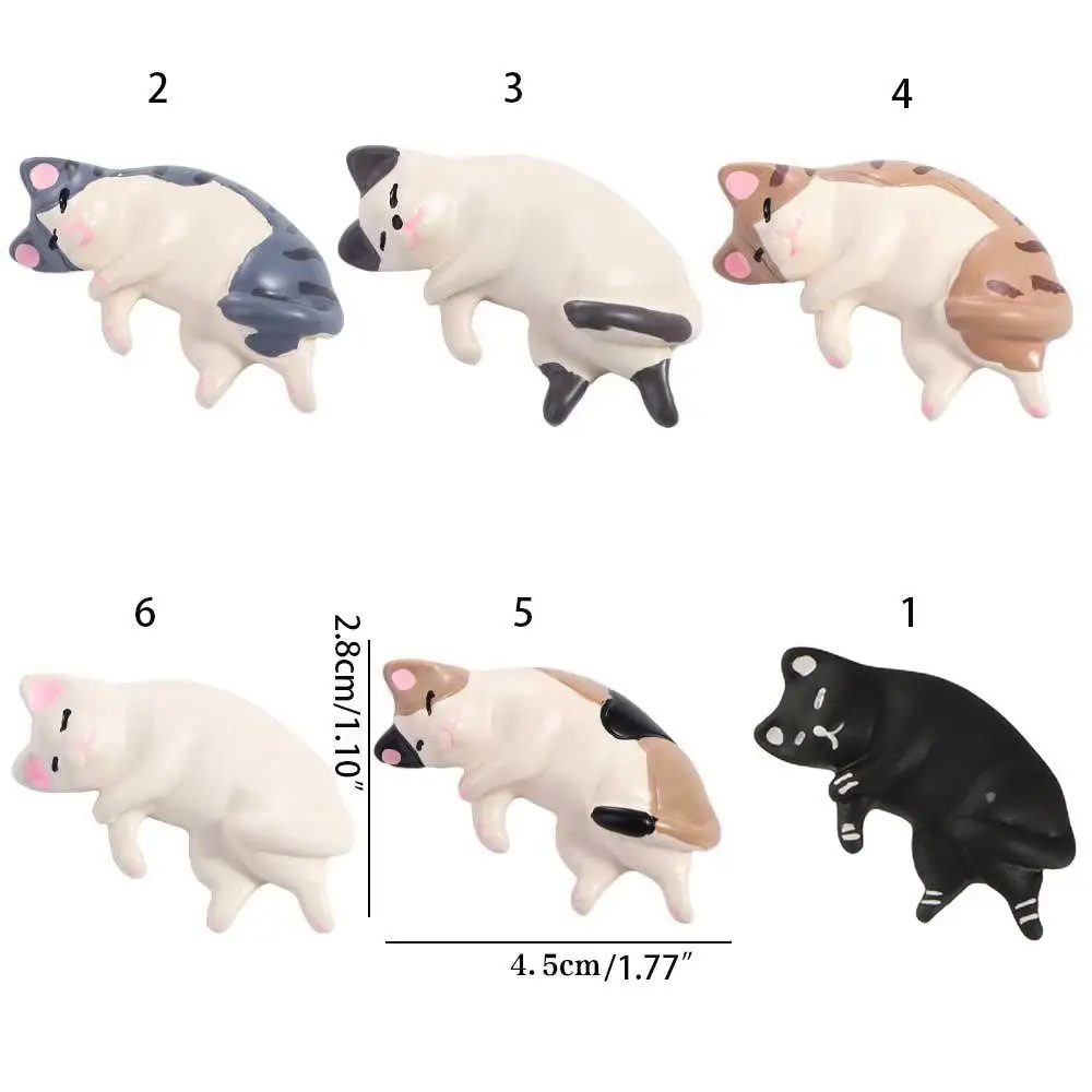 Cute Simulated Cat Fridge Ornaments Resin Handicraft Cat Resin Accessories Sleep Cat Simulation Lazy Cat Miniatures Home Decor