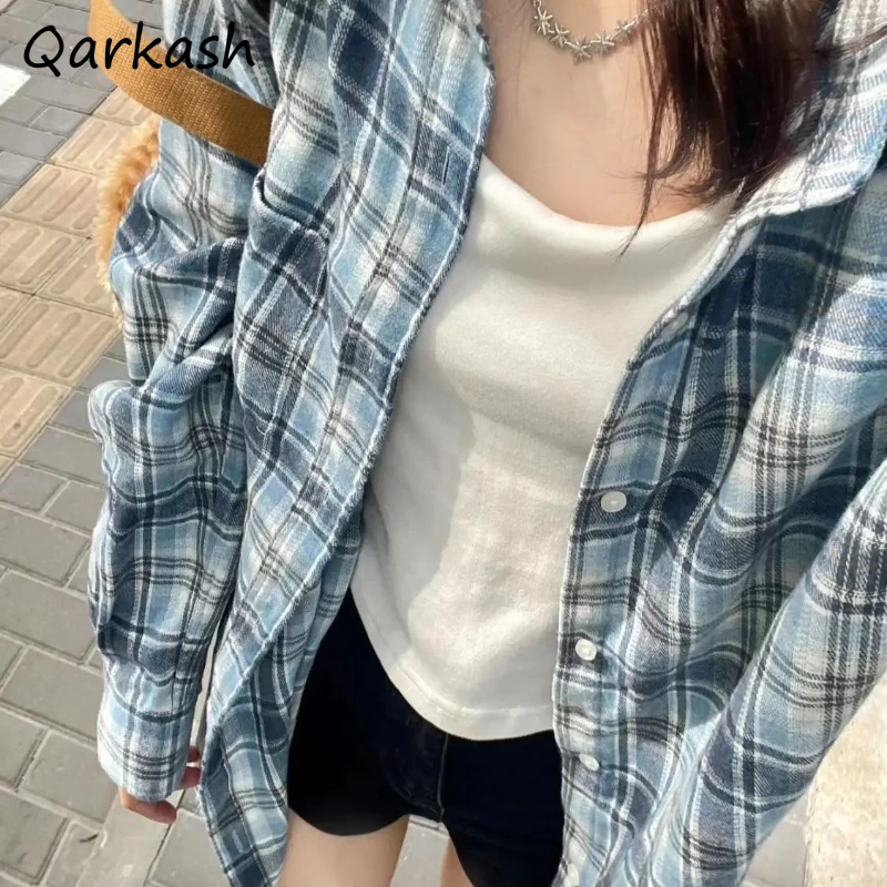 

Women Plaid Jackets Youthful Single Breasted Teenagers Hipster Spring Classical Streetwear Korean Style Long Sleeve Daily