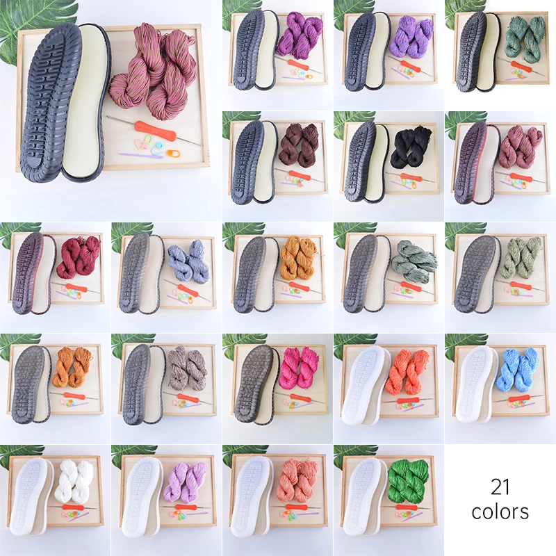 Summer Cool DIY Hook Soles Hook Line Anti-kick Soft Bottom Soles + Hollow Line Slippers Sandals DIY Hand-woven Shoes Material