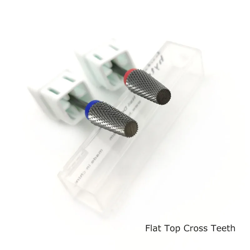 HYTOOS Flat Tapered Cross Teeth Bit 3/32 Carbide Nail Drill Bits Remove Gel Manicure Cutter Electric Drills Nails Accessorie nail drill bit,electric nail drill bit,manicure drill bit