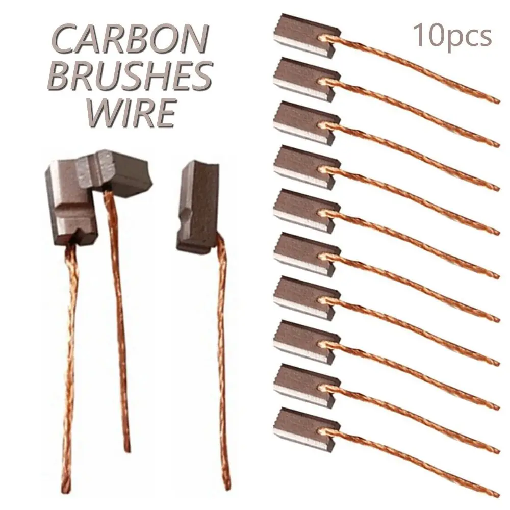 10Pcs 4*5*10mm Carbon Brushes DC Motor Generic Brush Replacement Leads Generator For DC12-24V Electric Motor Hand Tool Parts