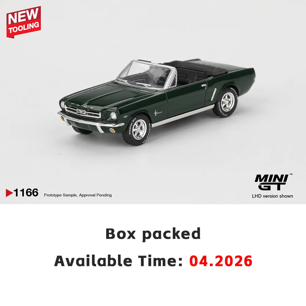 프리세일 MINIGT 1/64 다이캐스트 모델카 포드 머스탱 컨버터블 1964 하이랜드 그린 블리스터 패키징 고성능 모델