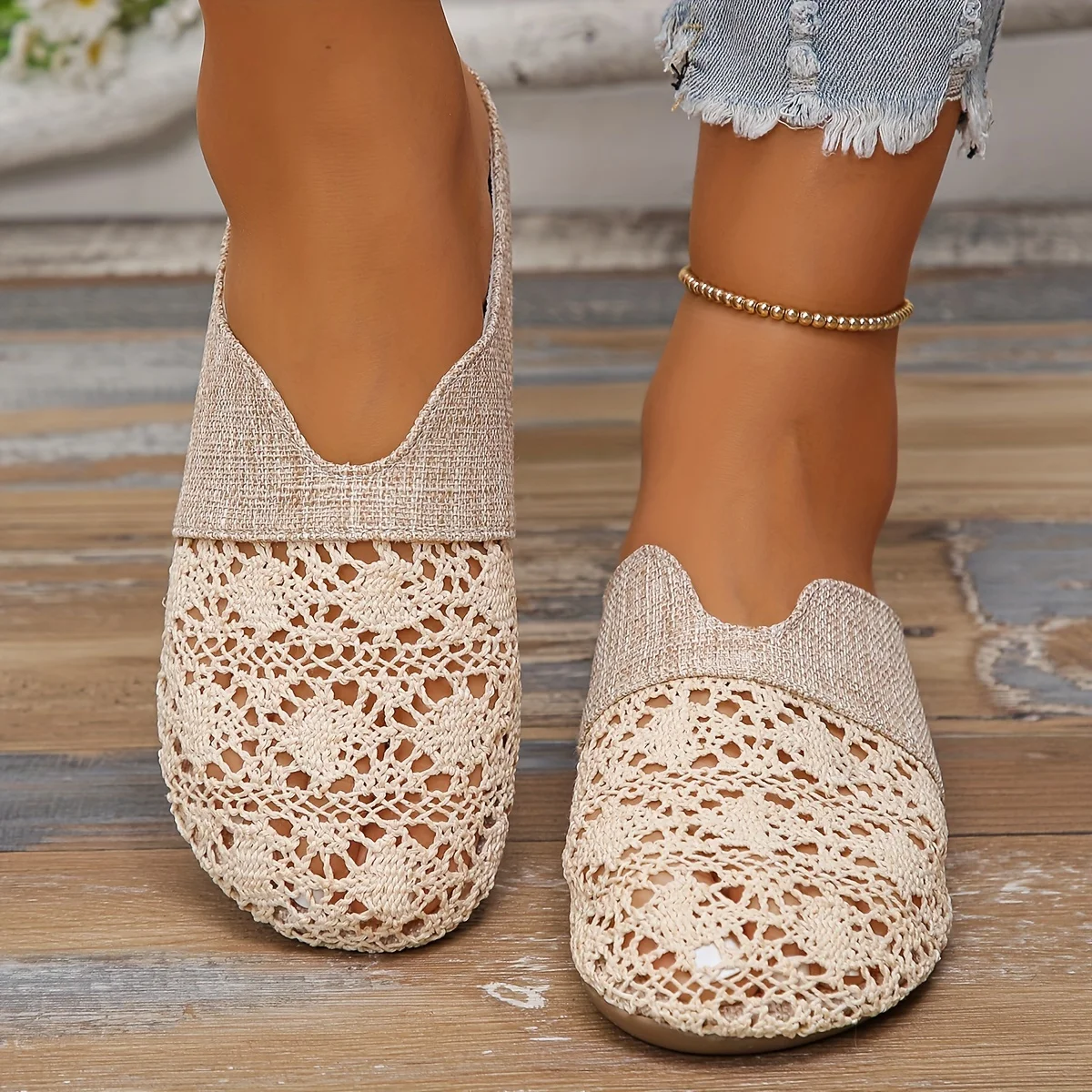 Women's Woven Slippers Flat Slides Fashion Women Cover Toe Female Mule Luxury 2025 Mules Casual Flats Shoes — view 4