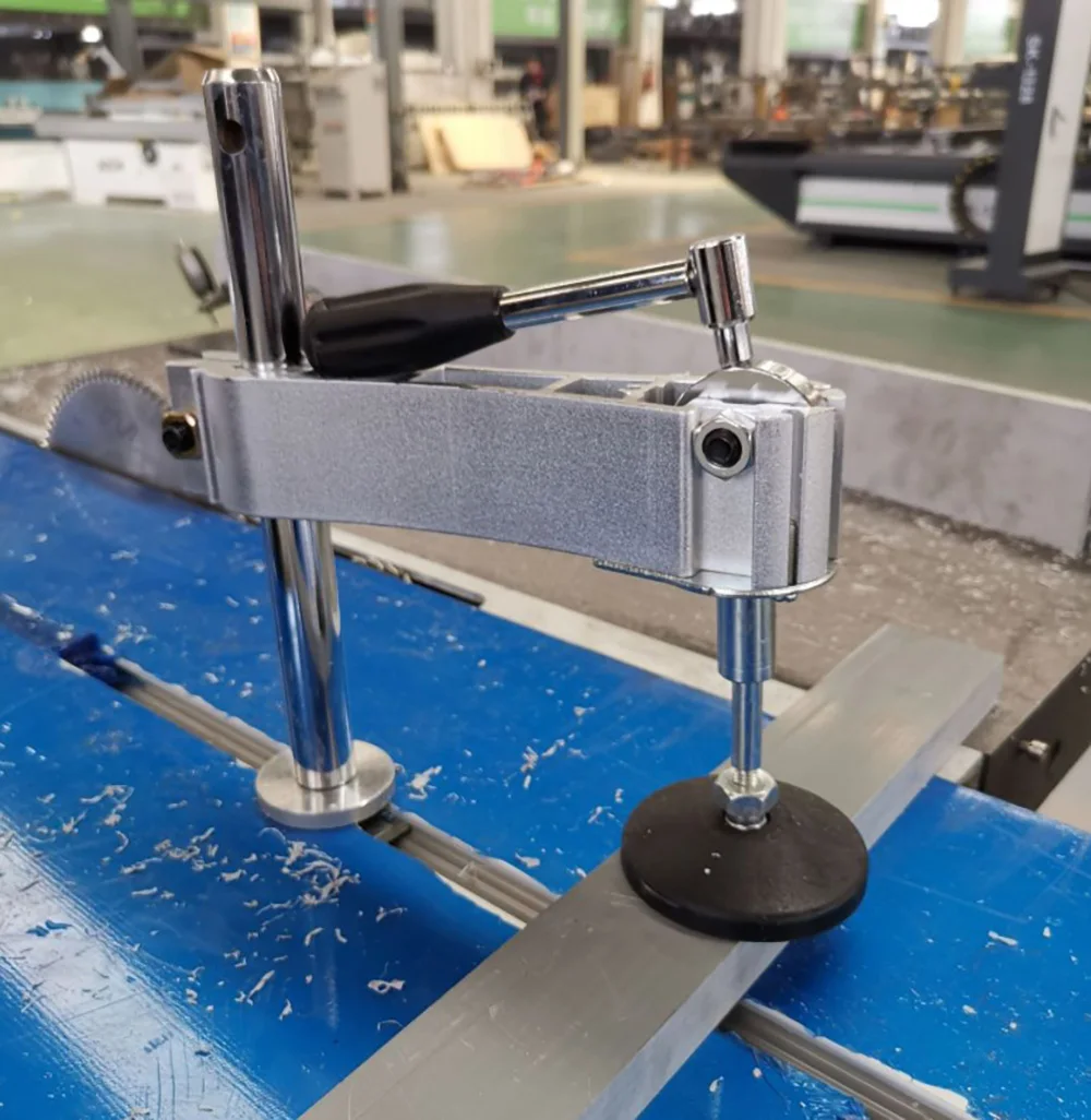 Precision sliding table saw pressing material presser foot presser wood pressing plate