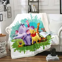 Winnie The Pooh Anime Blanket Furry 100% Polyester Printed Winter Bed Fleece Blankets Baby Plush And Throws 2