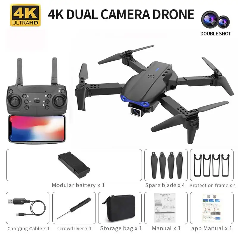 

E99 K3 PRO мини Дрон 4K HD камера WIFI FPV обход препятствий складной Профессиональный радиоуправляемый Дрон Квадрокоптер вертолет игрушки