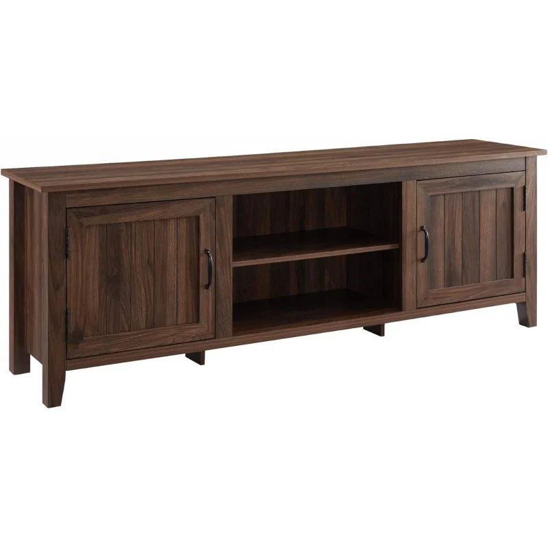 

Walker Edison Ashbury Coastal Style Grooved Door TV Stand for TVs up to 80 Inches, 70 Inch, Dark Walnut
