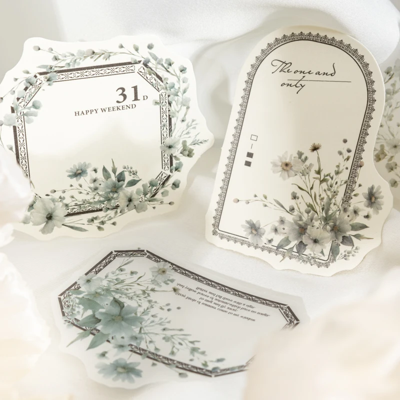 Journal GO 20pcs Flower Dreams Decorative Sticker Floral Border Scrapbooking Material Label Diy Diary Album Planner Card Making 3